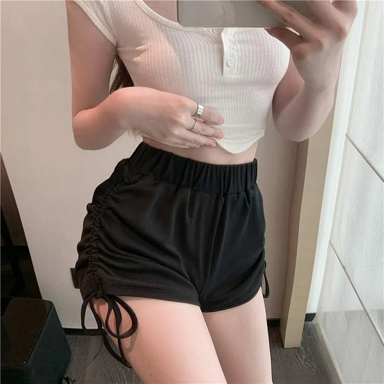 Drawstring Lace Up Casual Shorts