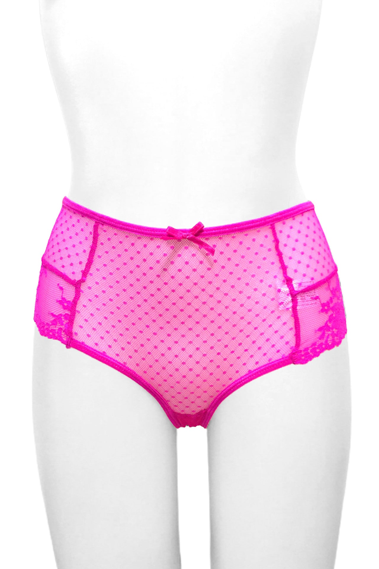 polkadot High Waist Cheeky Lace Panties