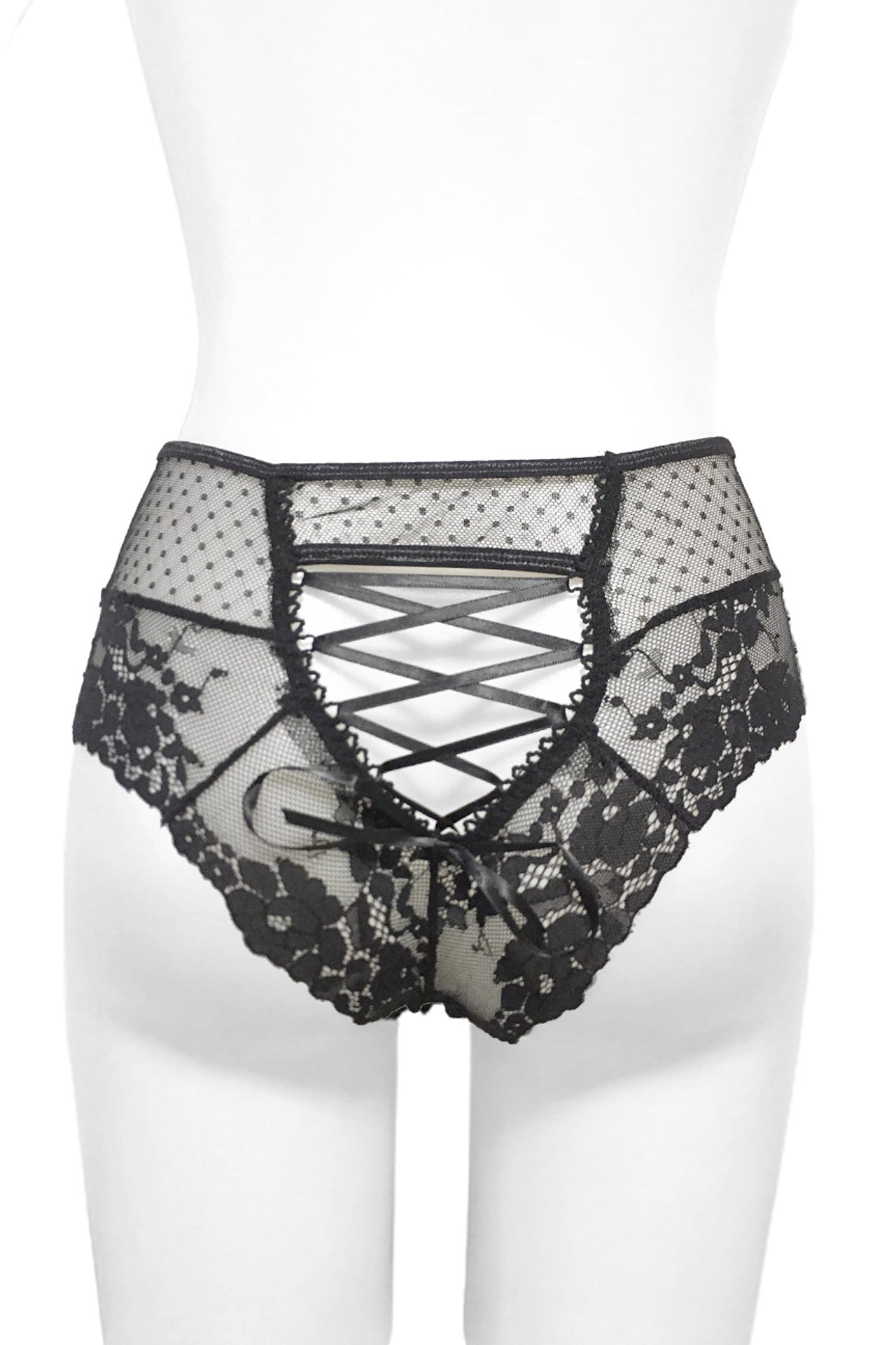 polkadot High Waist Cheeky Lace Panties