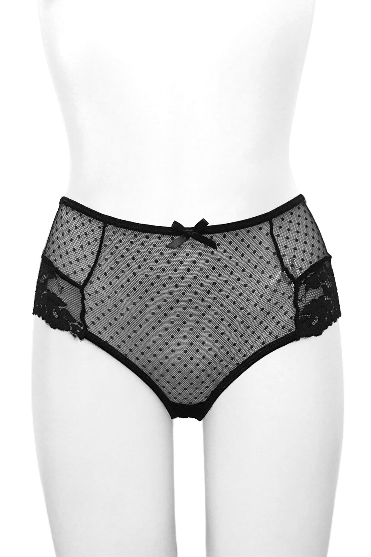 polkadot High Waist Cheeky Lace Panties