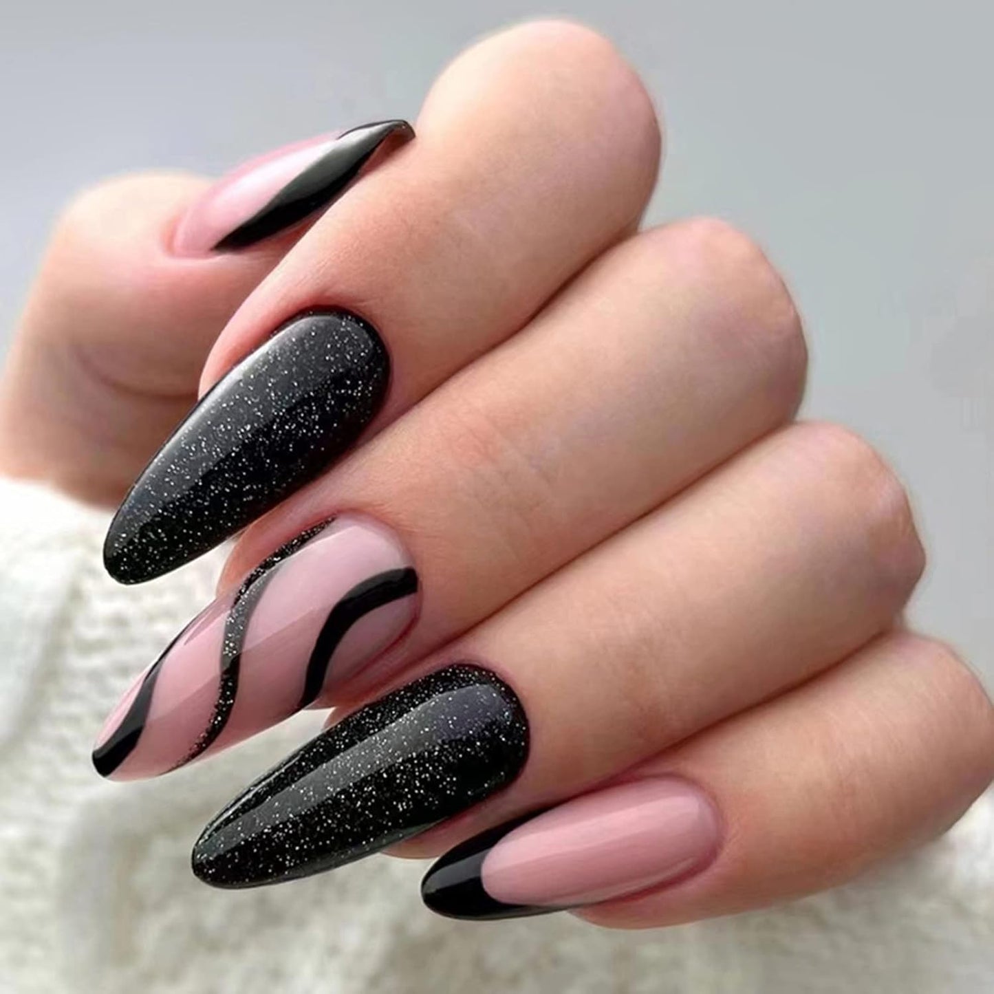 Black Press on Nails