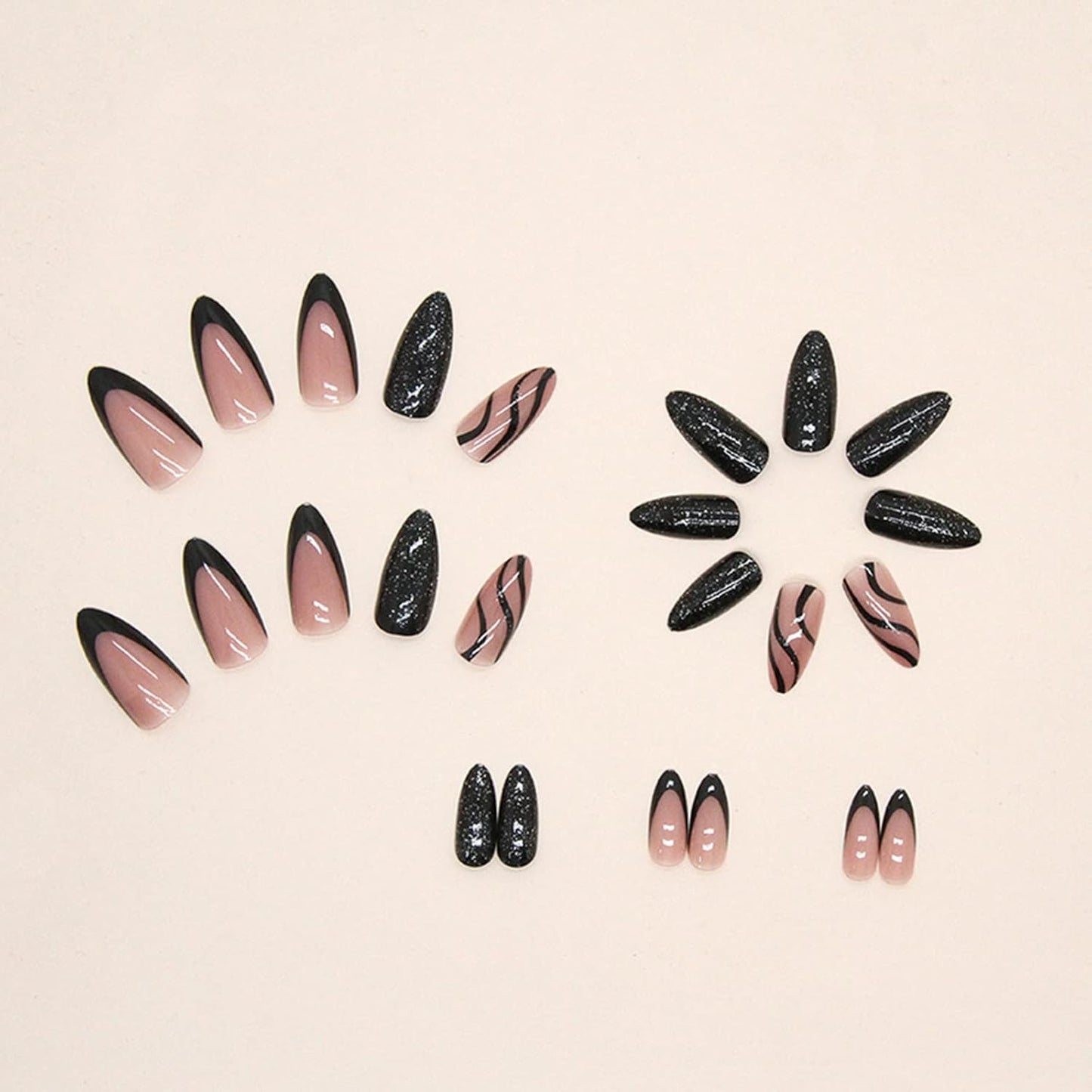 Black Press on Nails
