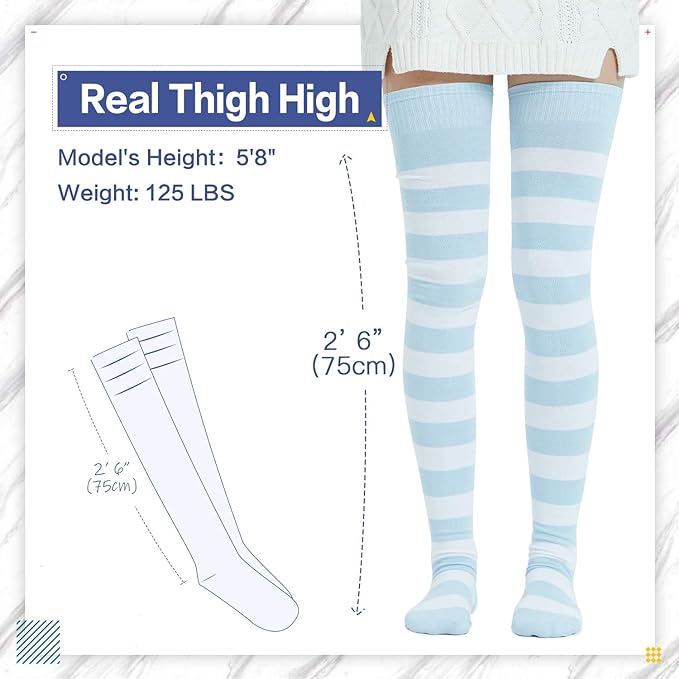 Stripe Thigh High Socks