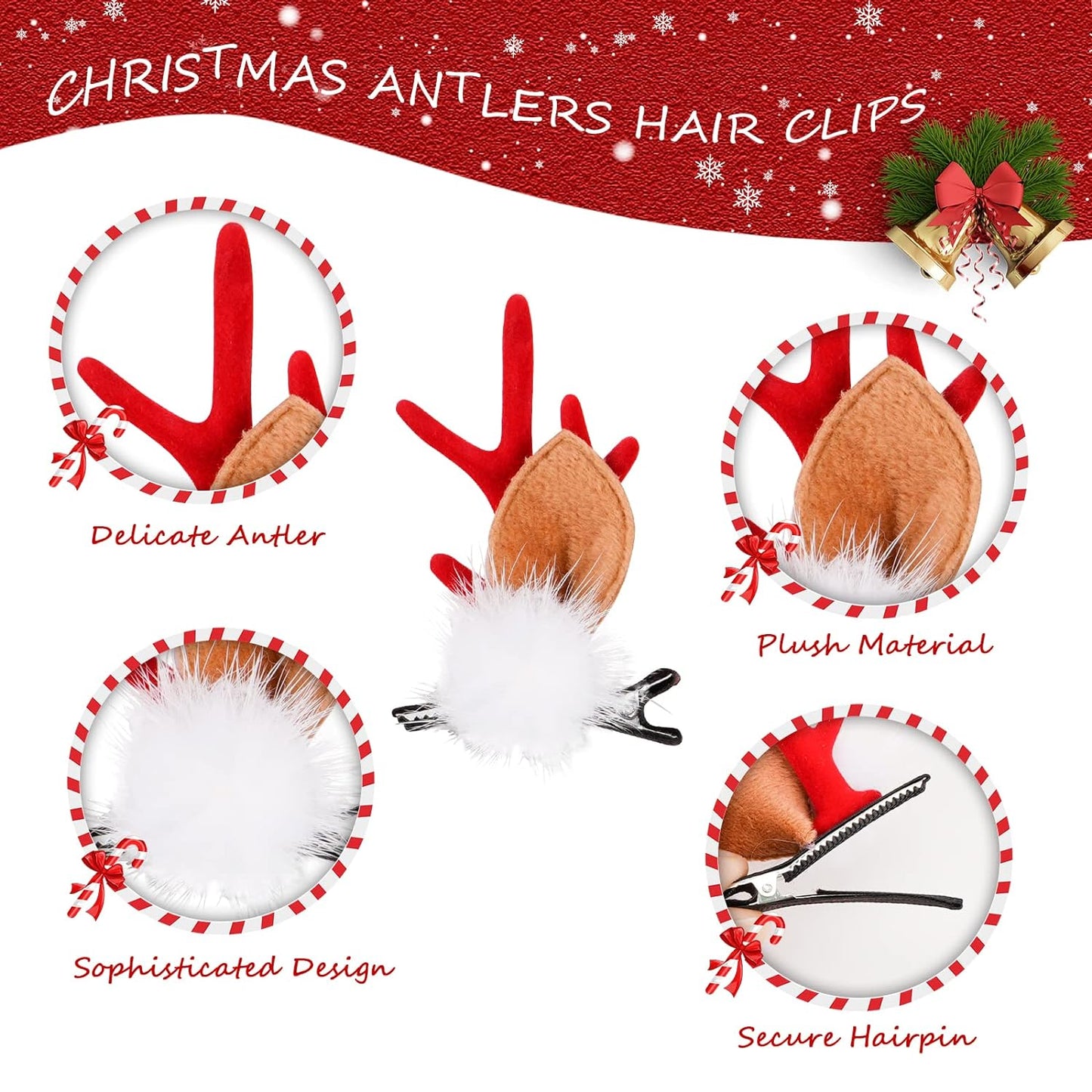 Reindeer Antler Clips
