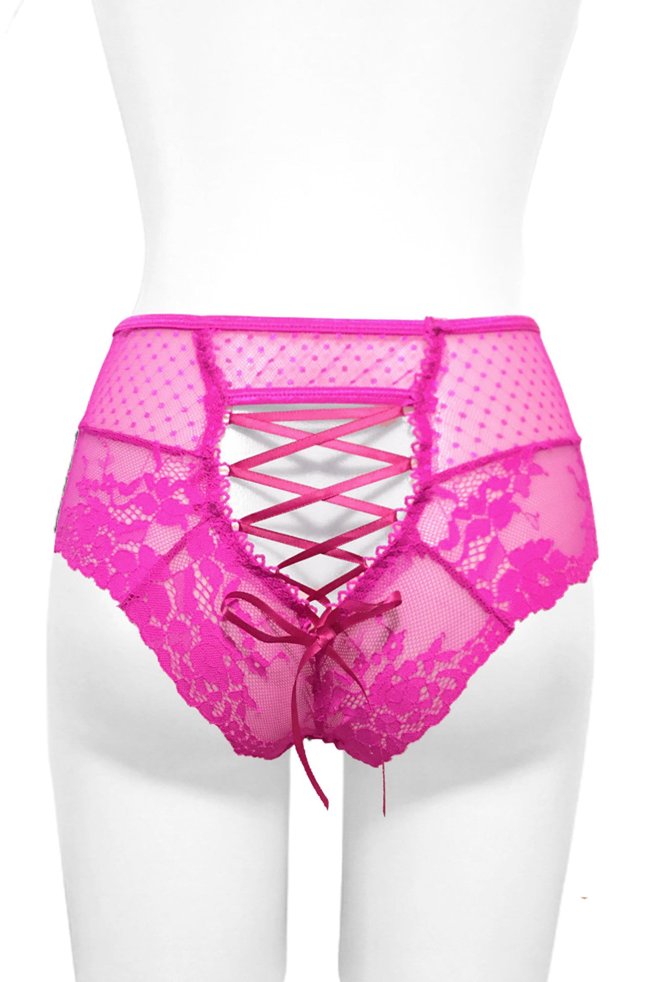 polkadot High Waist Cheeky Lace Panties