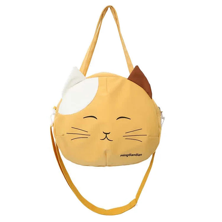 Lovely Kitty Print Colorblock Crossbody Bag