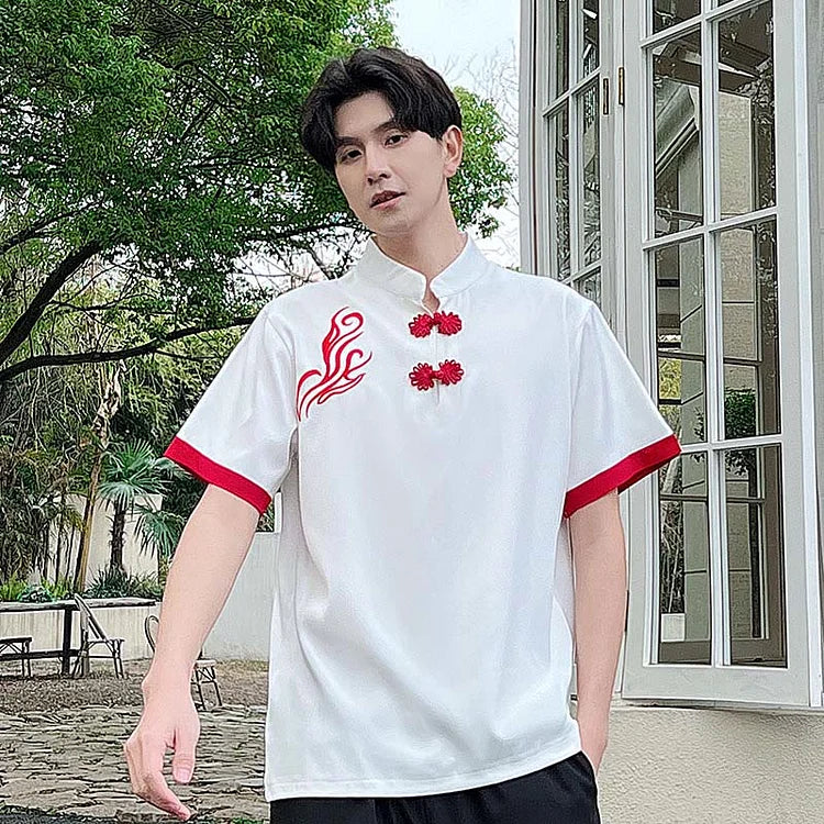 Girlfriend Boyfriend Vintage Embroidery Buckle T-Shirt Skirt Pants