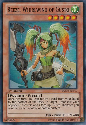 Reeze, Whirlwind of Gusto HA06-EN012 super rare 1st ed/ mint