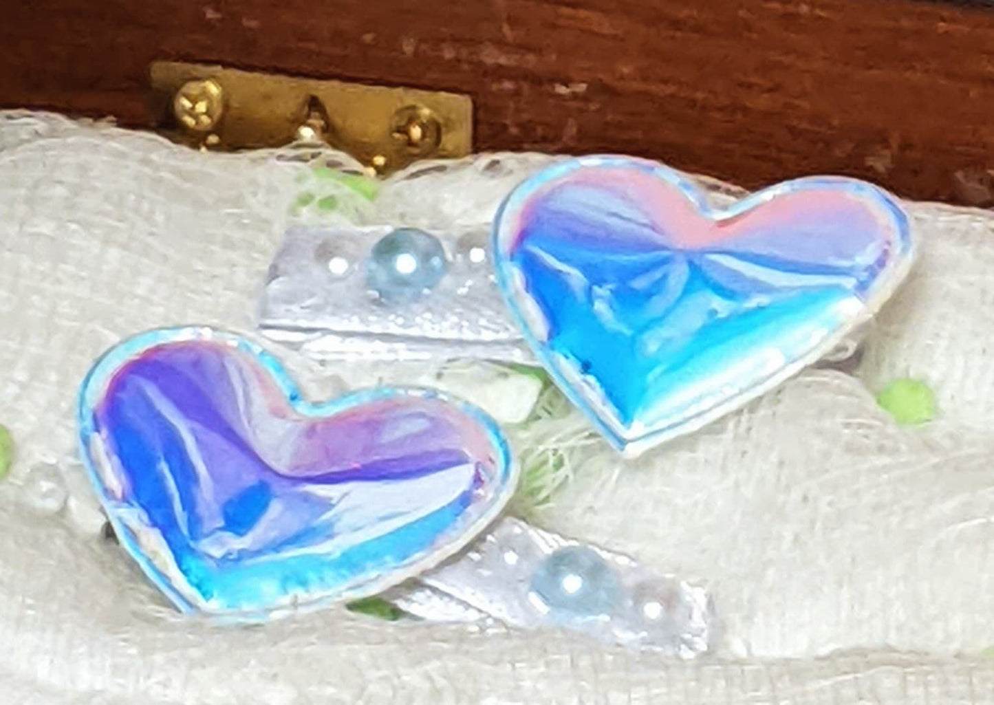Glossy Heart Clips (hair clips)