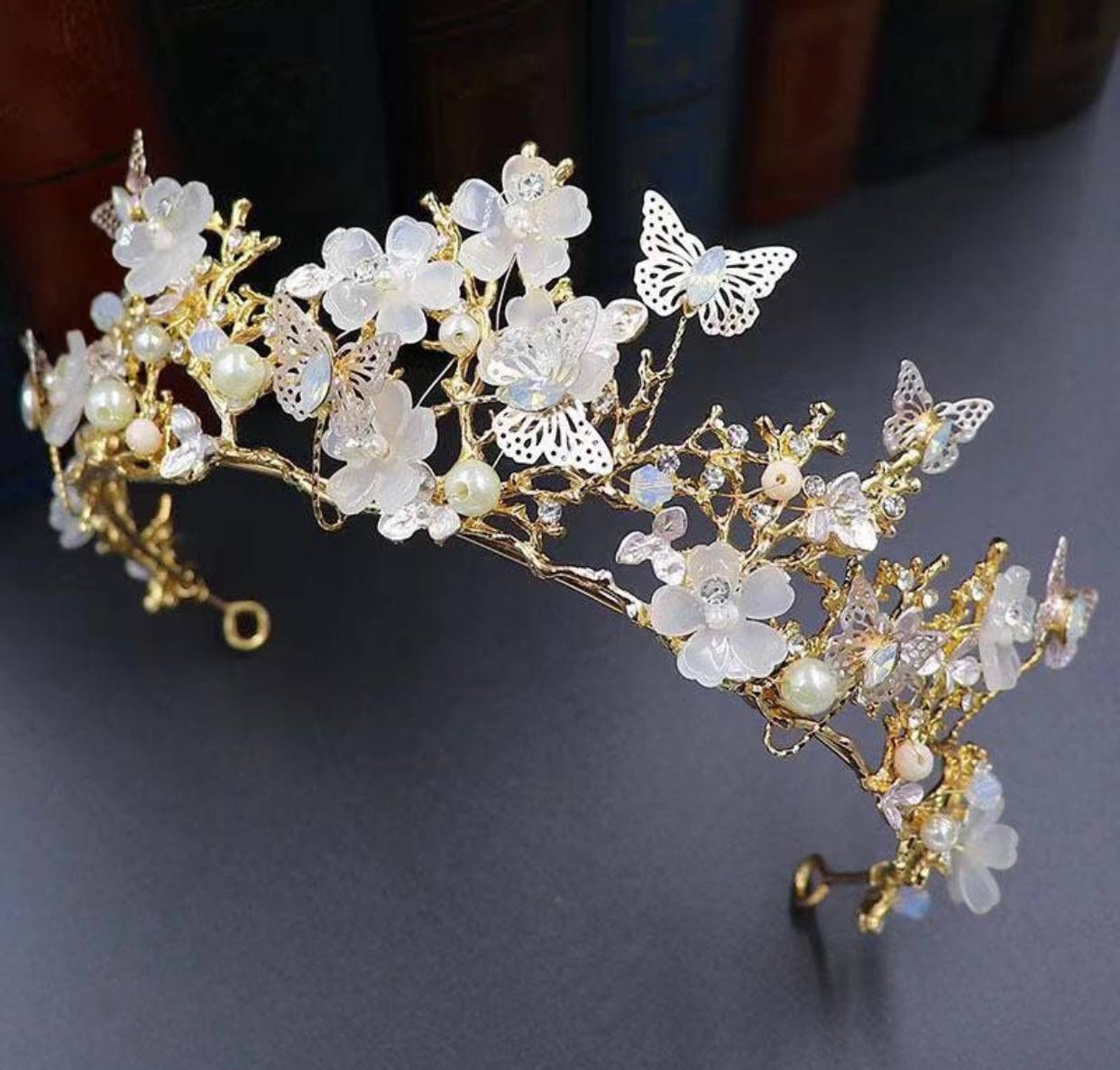 Butterfly Tiara Vintage Bridal Wedding Crown Pageant Costmue