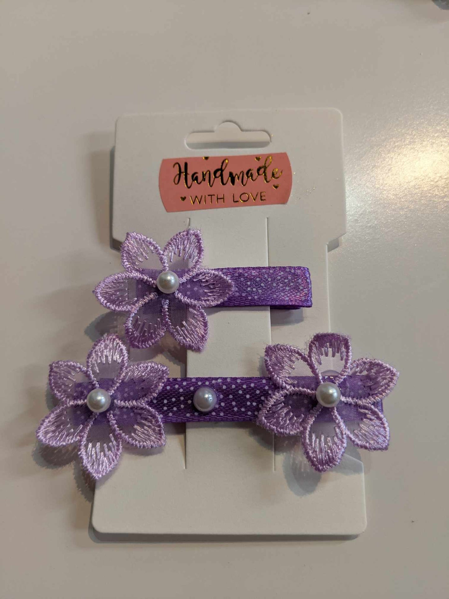 Purple Flower Clips