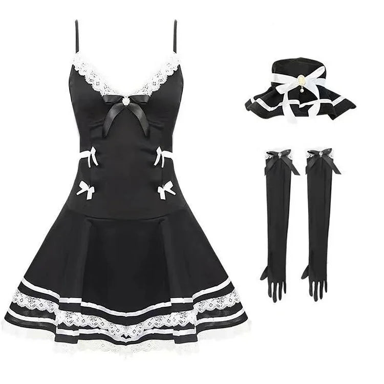 Gothic Lace Up Bow Lolita Dress