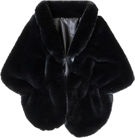 Fashowlife New Faux Fur Cloak Shawl