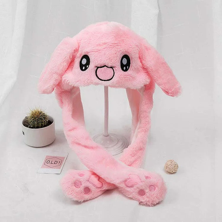Cute Bunny Plush Hat With Moving Ears