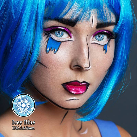 Halloween Costumes Pure Blue Contact Lenses Cosplay  | 1Year