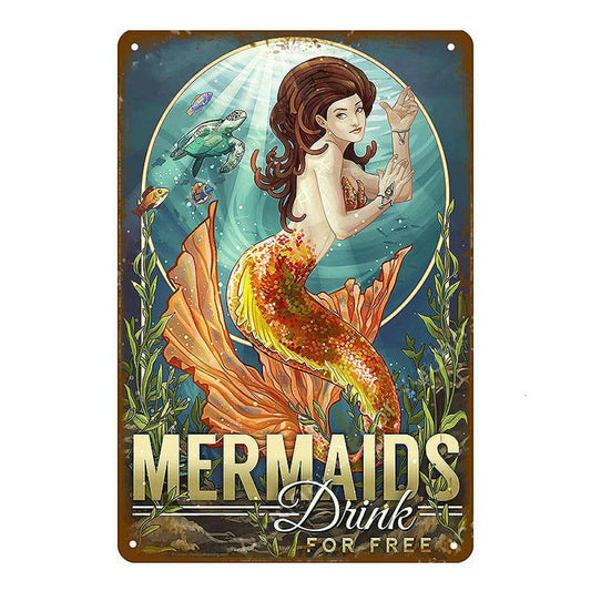 Vintage Mermaid Wall Deco