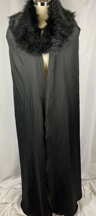 Medieval Black Fur Collar Cloak