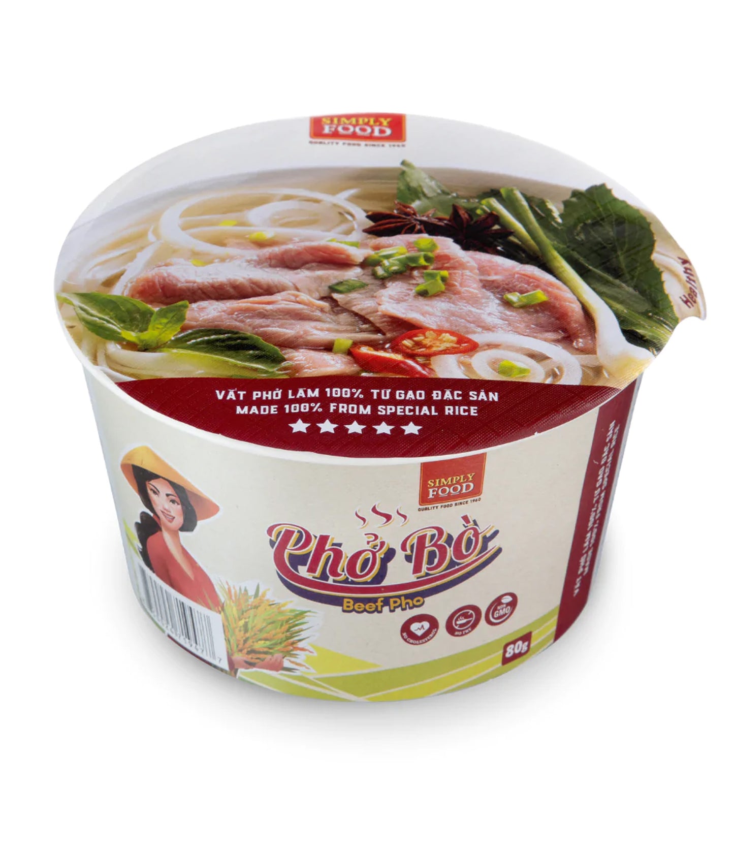 Simply Food – Beef Flavoured Instant Pho Noodle (Pho Bo) 80g
