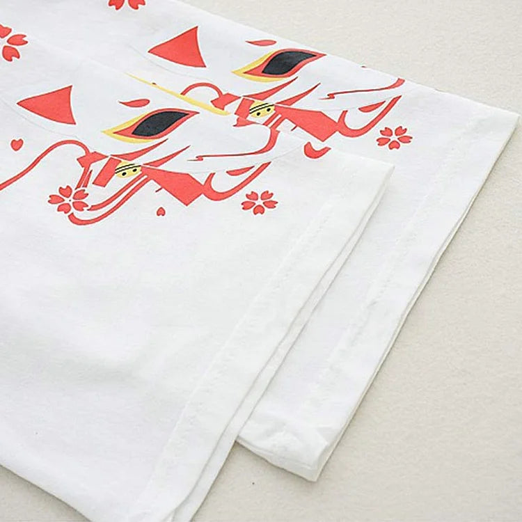 Cute Fox Print Loose T-Shirt