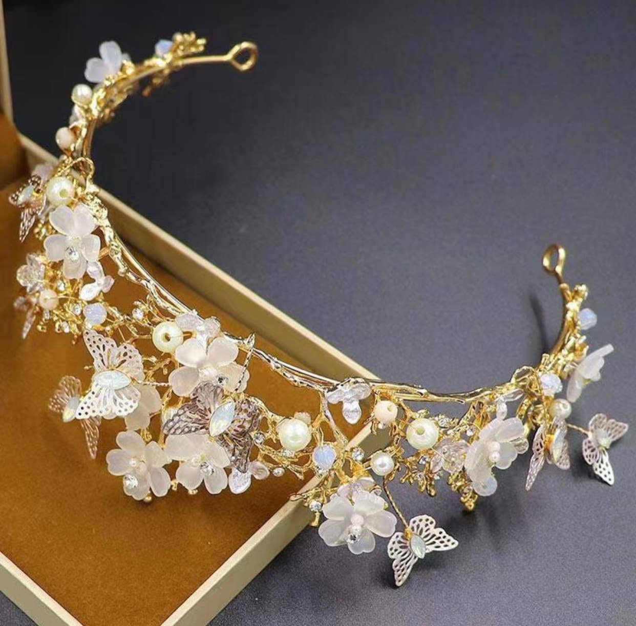 Butterfly Tiara Vintage Bridal Wedding Crown Pageant Costmue