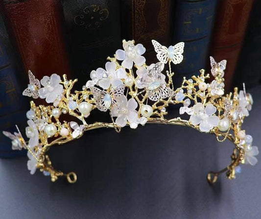 Butterfly Tiara Vintage Bridal Wedding Crown Pageant Costmue