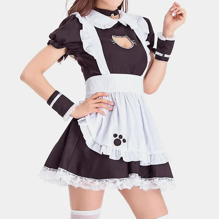 Cosplay Kitty Lolita Hollow Maid Ruffle Costume Dress